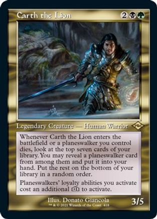 Carth the Lion (Retro Frame) (Foil Etched) (MH2-418) - Modern Horizons 2 Foil | Grognard Games