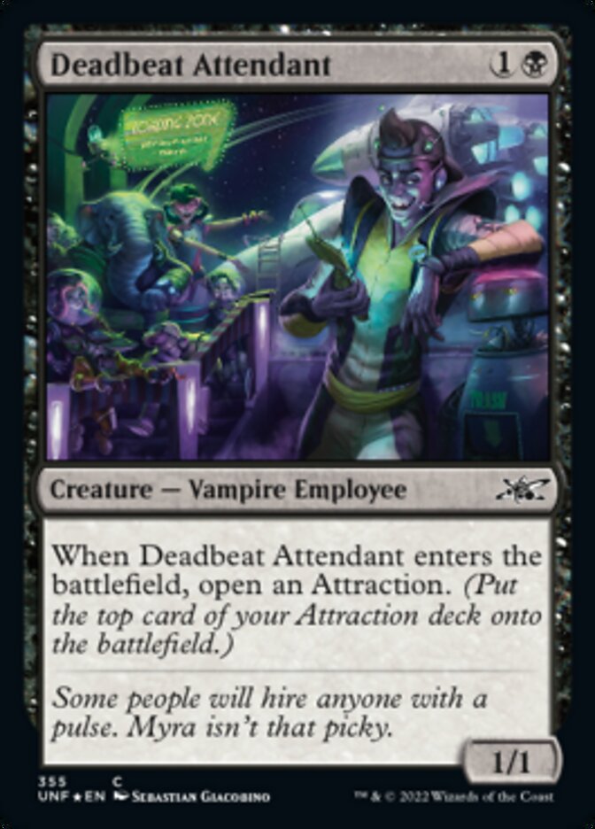 Deadbeat Attendant (Galaxy Foil) [Unfinity] | Grognard Games