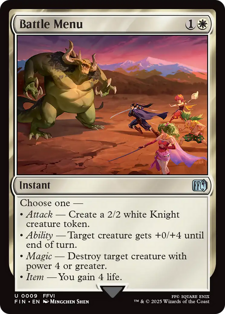 Battle Menu (FIN-009) - FINAL FANTASY Foil | Grognard Games