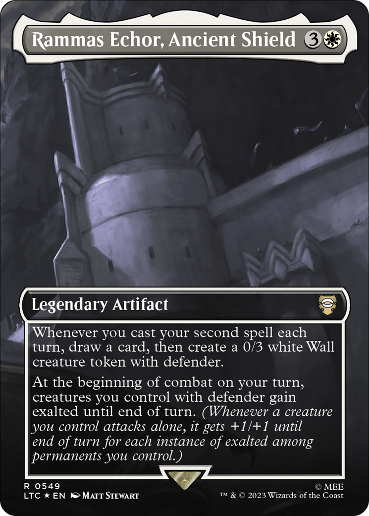 Rammas Echor, Ancient Shield (Borderless) (Surge Foil) [The Lord of the Rings: Tales of Middle-Earth Commander] | Grognard Games