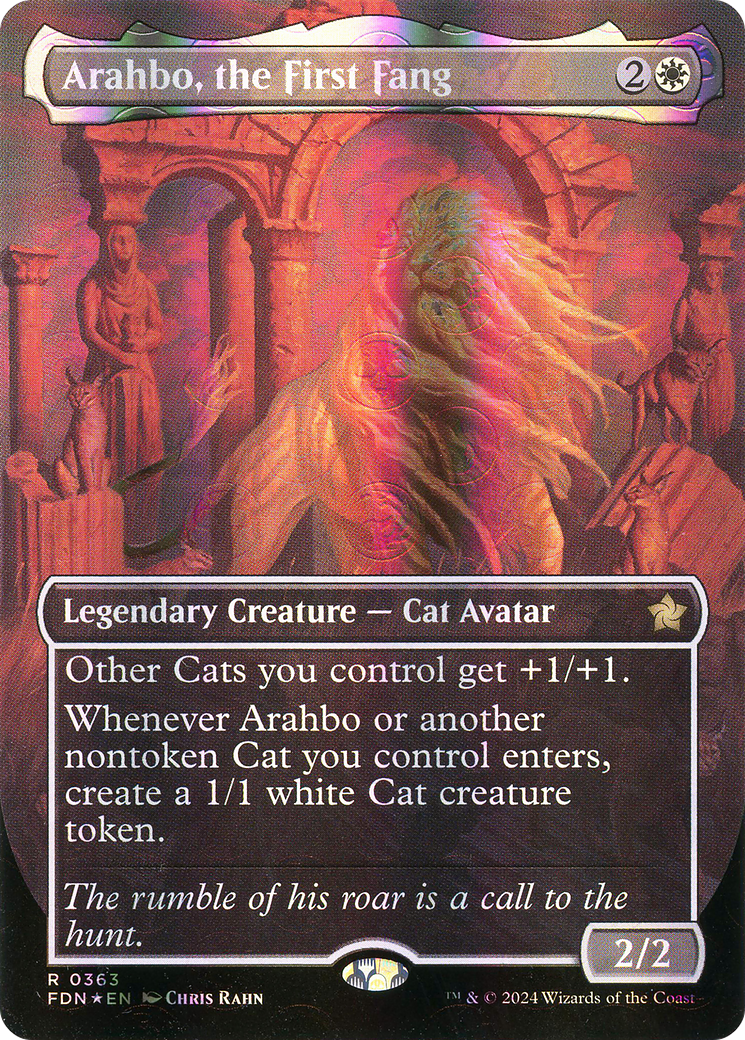 Arahbo, the First Fang (Borderless) (Mana Foil) [Foundations] | Grognard Games