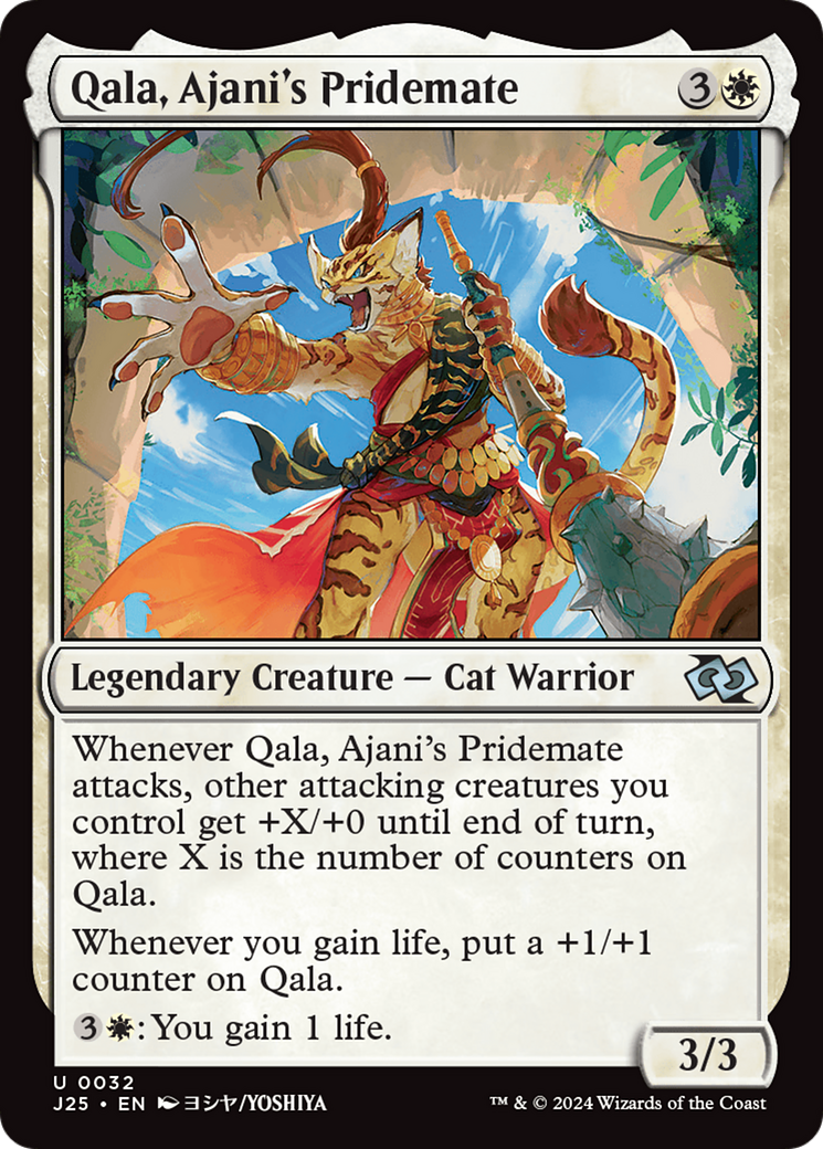 Qala, Ajani's Pridemate (Anime) [Foundations Jumpstart] | Grognard Games