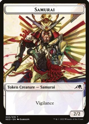 Samurai (003) // Goblin Shaman (008) Double-sided Token (NEO-3 // 8) - Kamigawa: Neon Dynasty Foil | Grognard Games