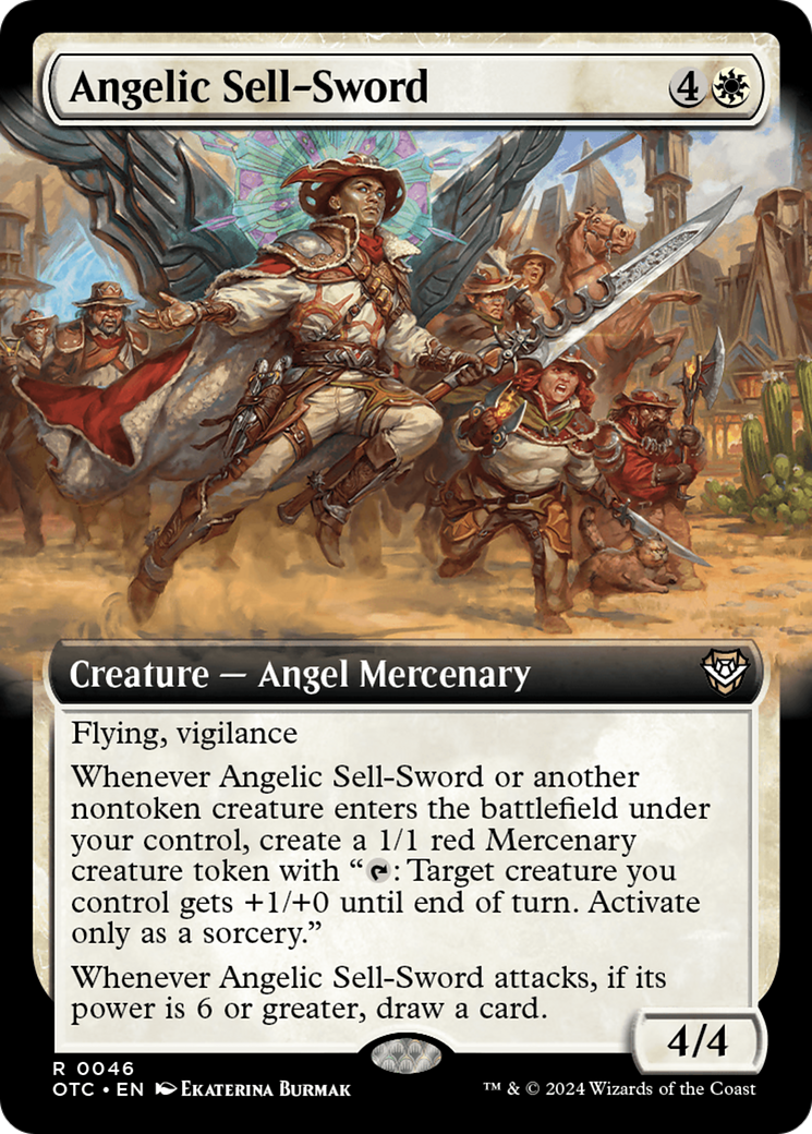 Angelic Sell-Sword (Extended Art) [Outlaws of Thunder Junction Commander] | Grognard Games
