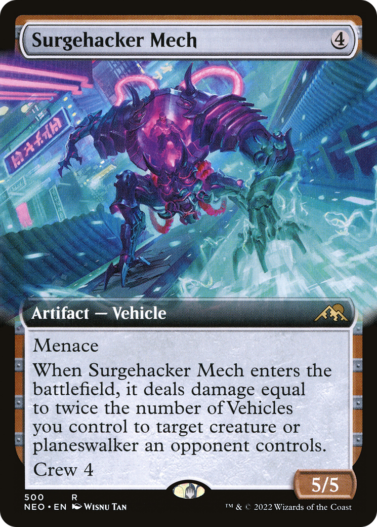 Surgehacker Mech (Extended Art) [Kamigawa: Neon Dynasty] | Grognard Games