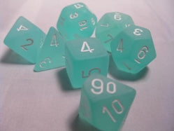 CHX27405 Polyhedral 7-Die Set: Frosted: Teal/White | Grognard Games