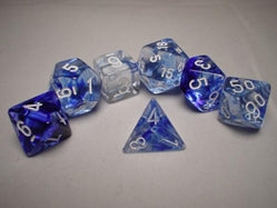 CHX27466 Polyhedral 7-Die Set: Nebula: Dark Blue/White | Grognard Games