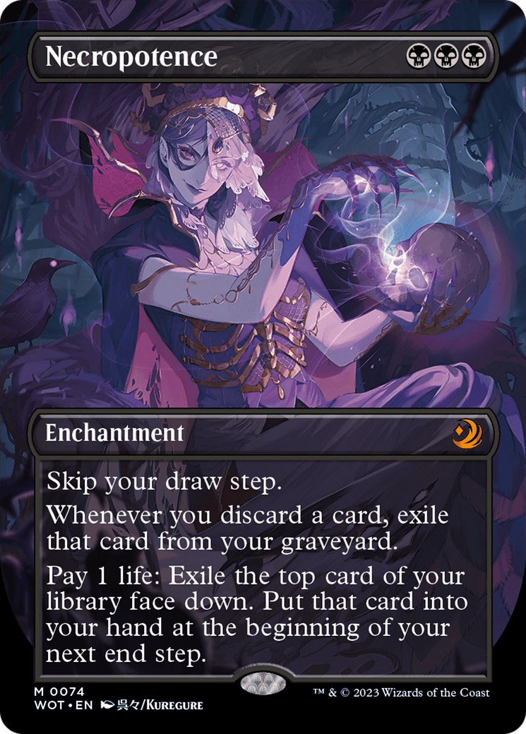 Necropotence (Anime Borderless) [Wilds of Eldraine: Enchanting Tales] | Grognard Games