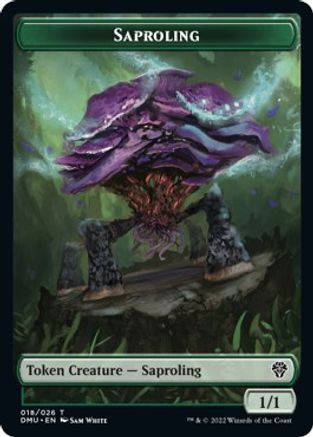 Saproling // Goblin Double-sided Token (DMU-) - Dominaria United Foil | Grognard Games