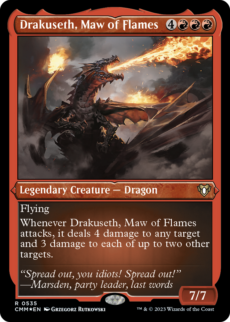 Drakuseth, Maw of Flames (Foil Etched) [Commander Masters] | Grognard Games