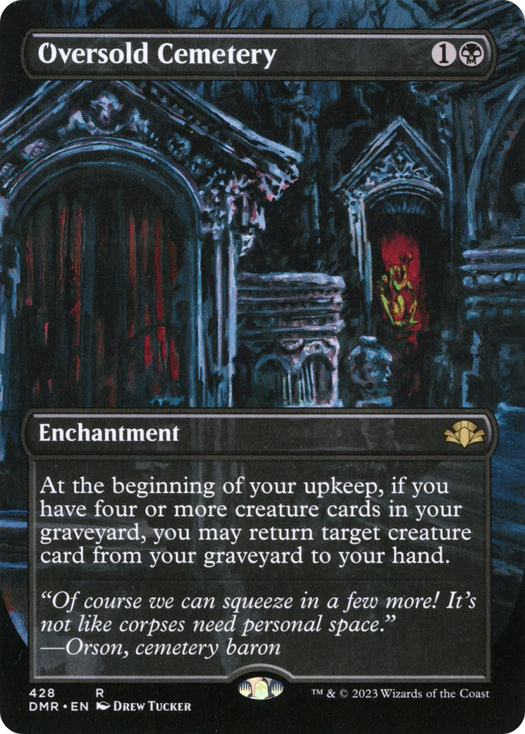 Oversold Cemetery (Borderless Alternate Art) [Dominaria Remastered] | Grognard Games