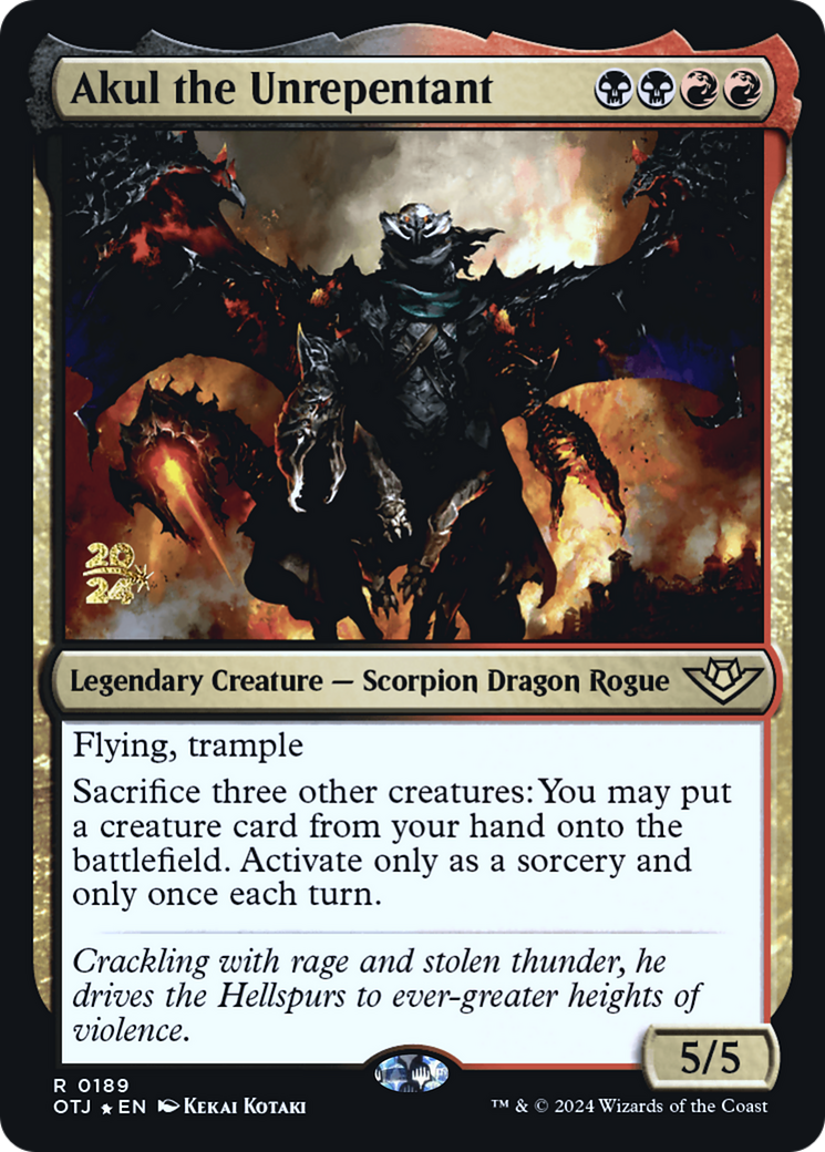 Akul the Unrepentant [Outlaws of Thunder Junction Prerelease Promos] | Grognard Games