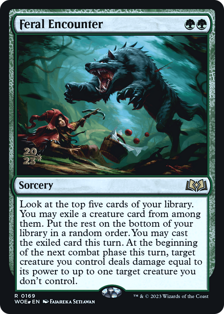 Feral Encounter [Wilds of Eldraine Prerelease Promos] | Grognard Games