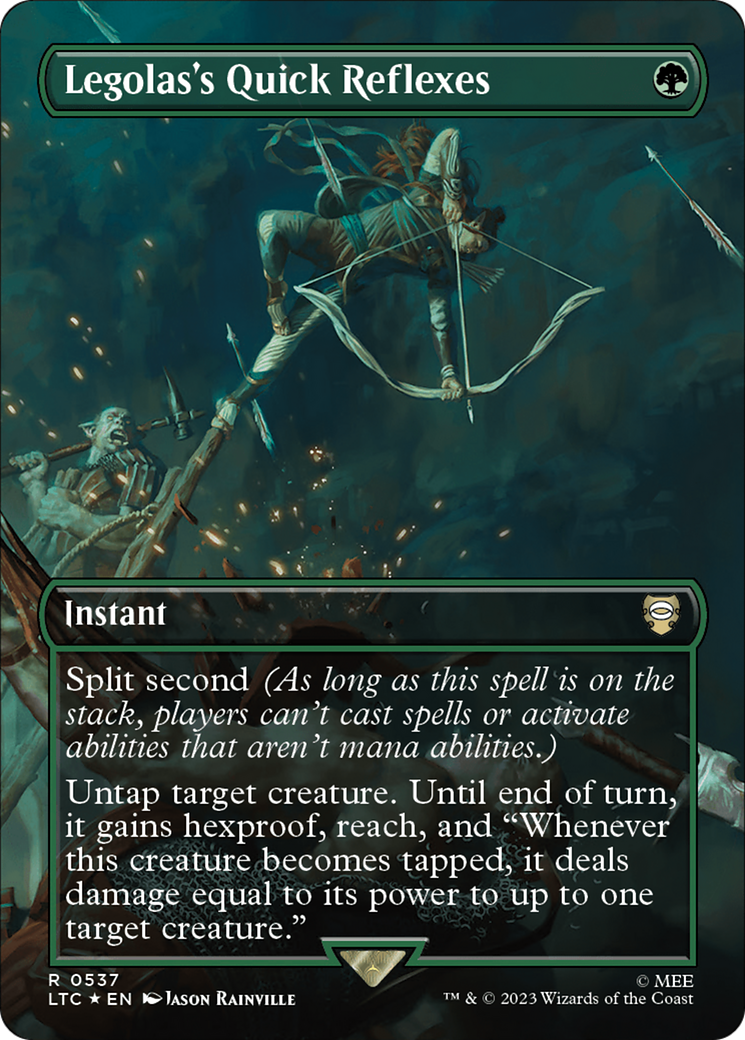 Legolas's Quick Reflexes (Borderless) (Surge Foil) [The Lord of the Rings: Tales of Middle-Earth Commander] | Grognard Games