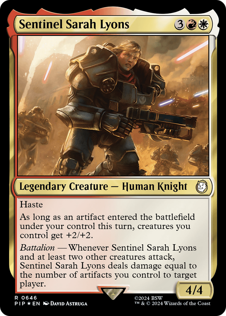 Sentinel Sarah Lyons (Surge Foil) [Fallout] | Grognard Games