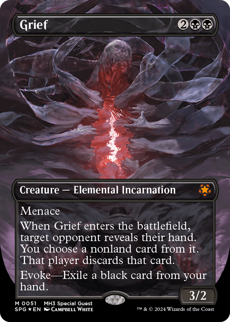 Grief (Borderless) (Textured Foil) [Modern Horizons 3 Special Guests] | Grognard Games