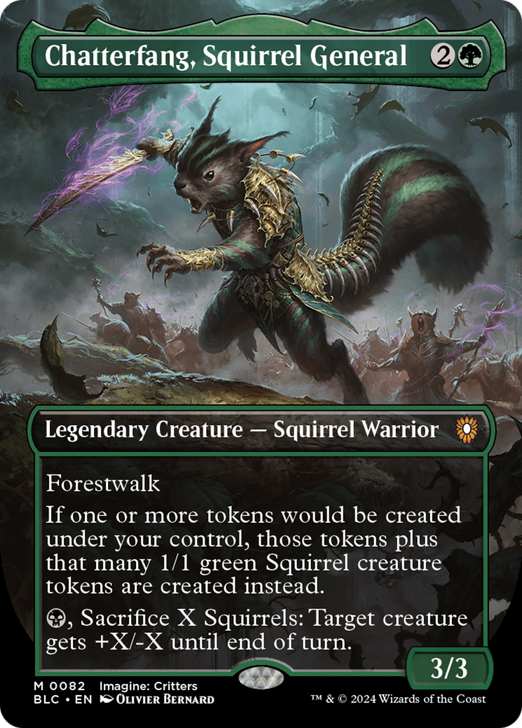 Chatterfang, Squirrel General (Borderless) [Bloomburrow Commander] | Grognard Games