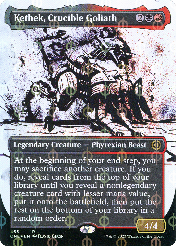 Kethek, Crucible Goliath (Borderless Ichor Step-and-Compleat Foil) [Phyrexia: All Will Be One] | Grognard Games