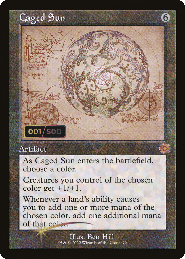 Caged Sun (Retro Schematic) (Serial Numbered) [The Brothers' War Retro Artifacts] | Grognard Games