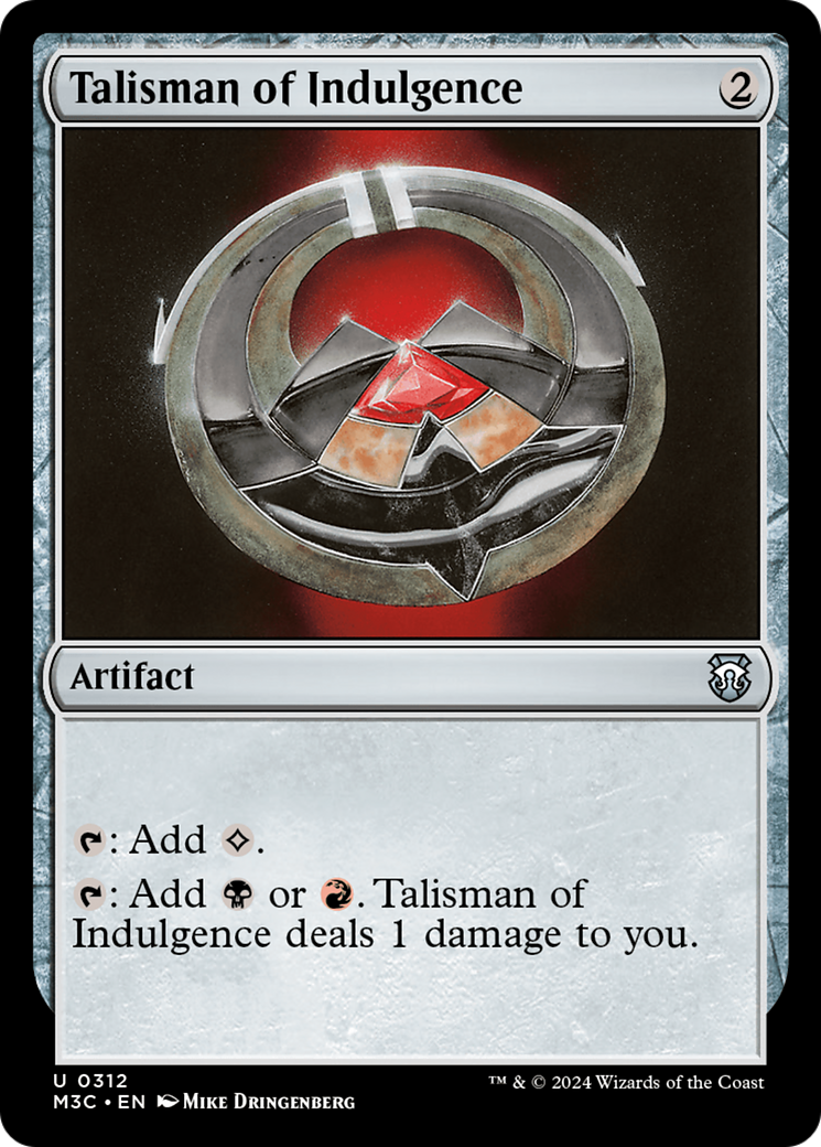 Talisman of Indulgence (Ripple Foil) [Modern Horizons 3 Commander] | Grognard Games