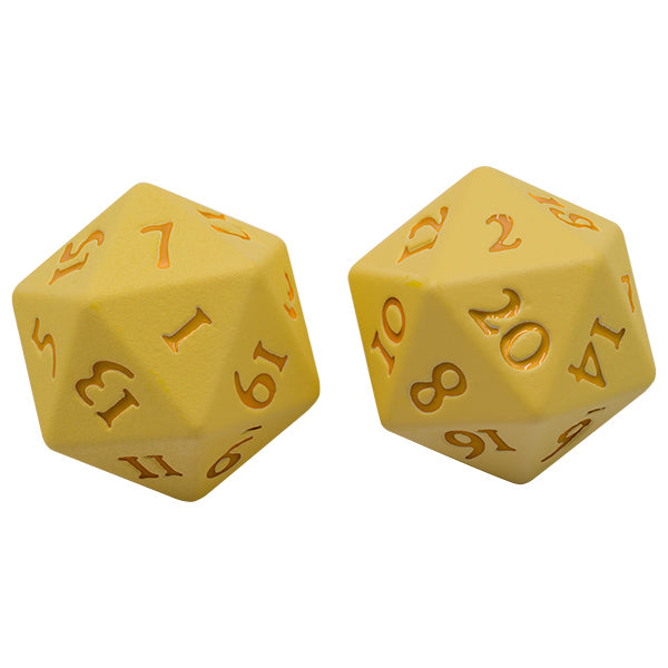Ultra Pro Dice: Vivid Heavy Metal D20 - Yellow (2) | Grognard Games