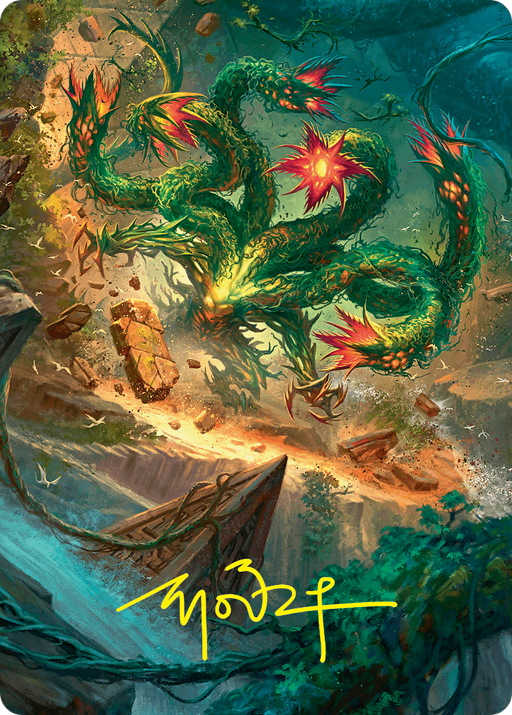 Mossborn Hydra Art Card (42/54) (Gold-Stamped Signature) [Foundations Art Series] | Grognard Games