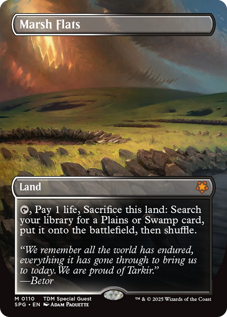 Marsh Flats (Borderless) [Tarkir: Dragonstorm Special Guests] | Grognard Games