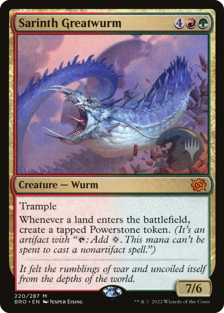 Sarinth Greatwurm (Promo Pack) [The Brothers' War Promos] | Grognard Games