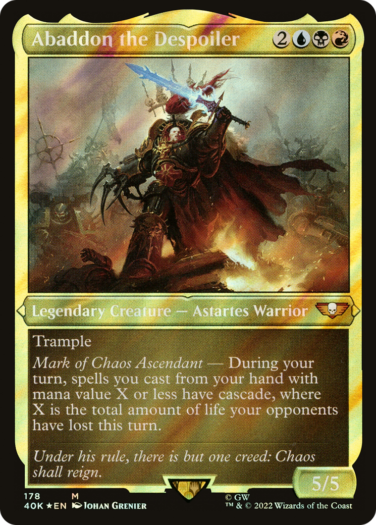 Abaddon the Despoiler (Display Commander) (Surge Foil) [Universes Beyond: Warhammer 40,000] | Grognard Games