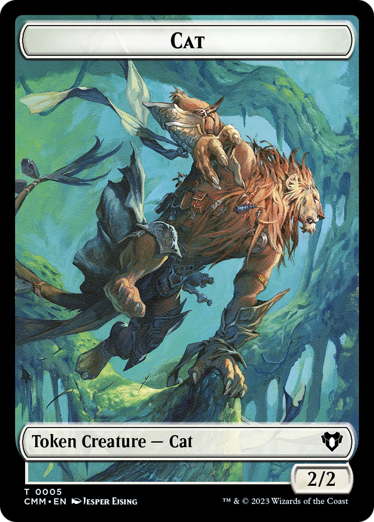 Treasure // Cat (0005) Double-Sided Token [Commander Masters Tokens] | Grognard Games