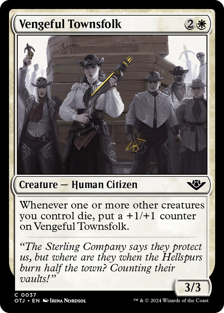 Vengeful Townsfolk (OTJ-037) - Outlaws of Thunder Junction Foil | Grognard Games