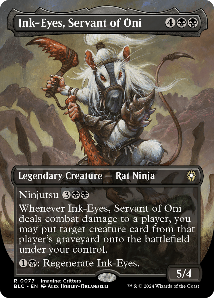 Ink-Eyes, Servant of Oni (Borderless) [Bloomburrow Commander] | Grognard Games