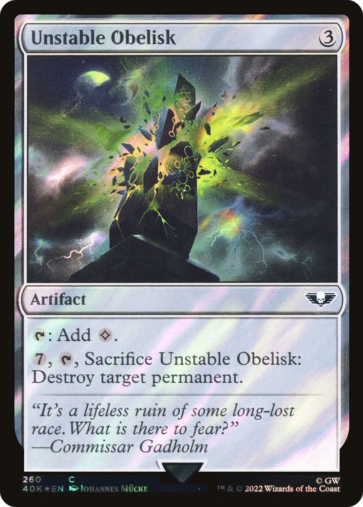 Unstable Obelisk (Surge Foil) [Universes Beyond: Warhammer 40,000] | Grognard Games