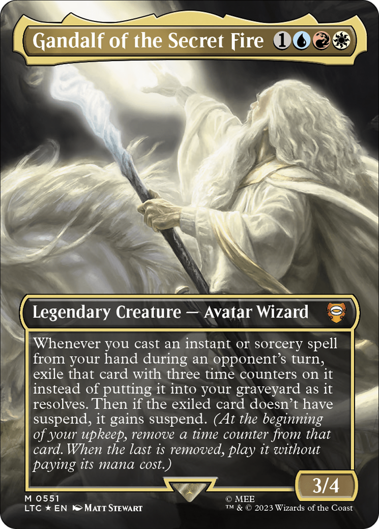 Gandalf of the Secret Fire (Borderless) (Surge Foil) [The Lord of the Rings: Tales of Middle-Earth Commander] | Grognard Games