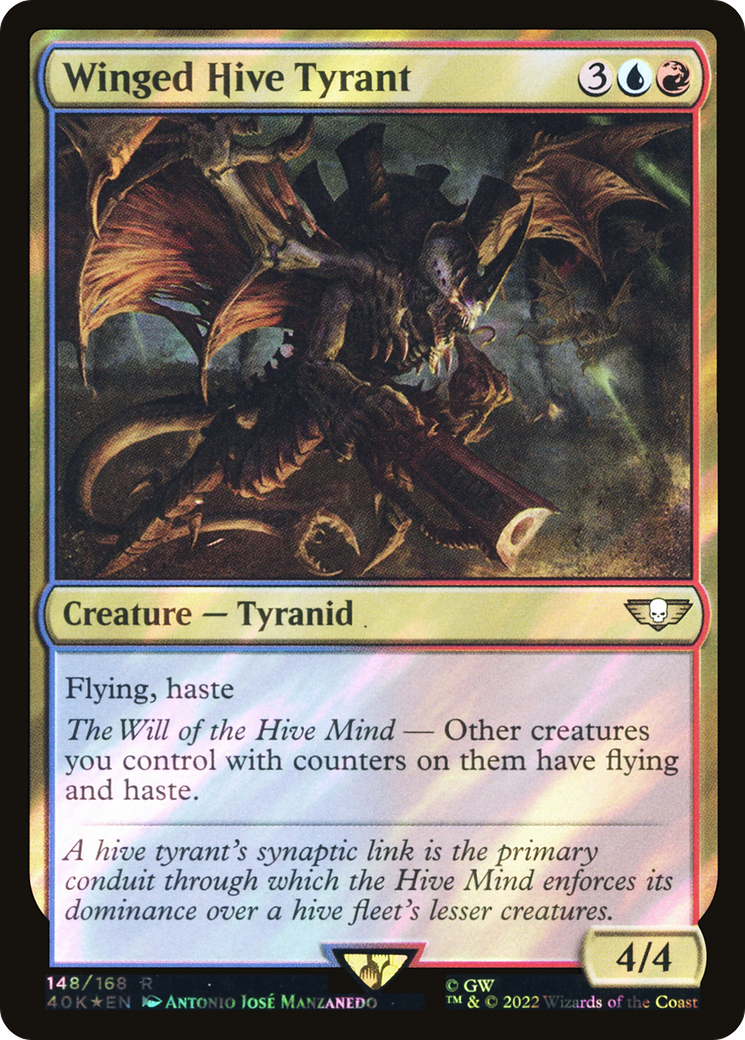 Winged Hive Tyrant (Surge Foil) [Universes Beyond: Warhammer 40,000] | Grognard Games