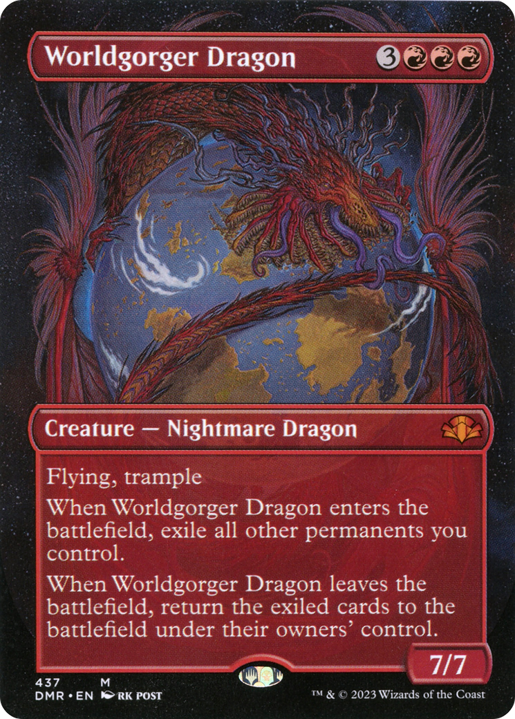 Worldgorger Dragon (Borderless Alternate Art) [Dominaria Remastered] | Grognard Games