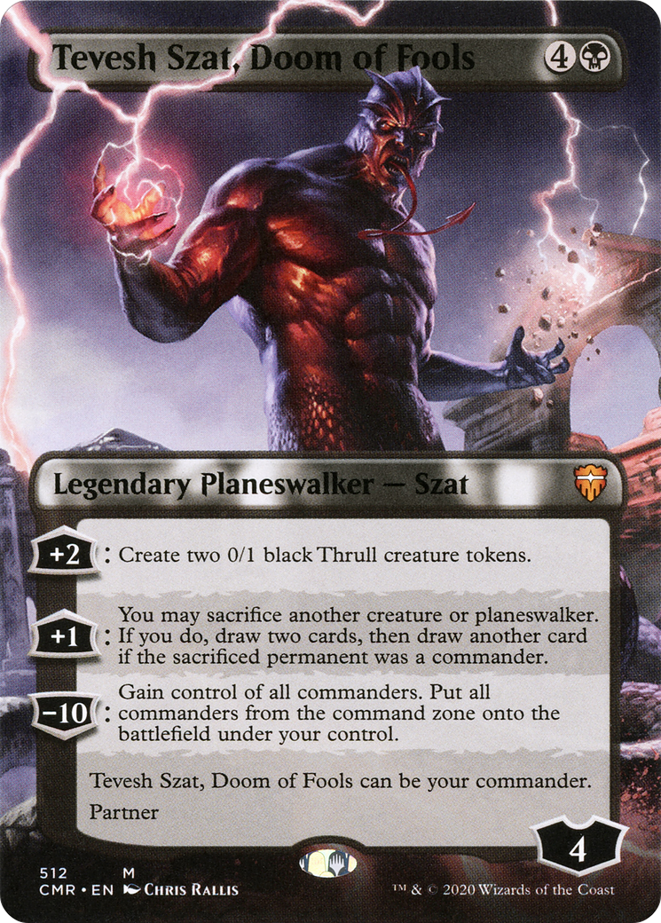 Tevesh Szat, Doom of Fools (Borderless) [Commander Legends] | Grognard Games