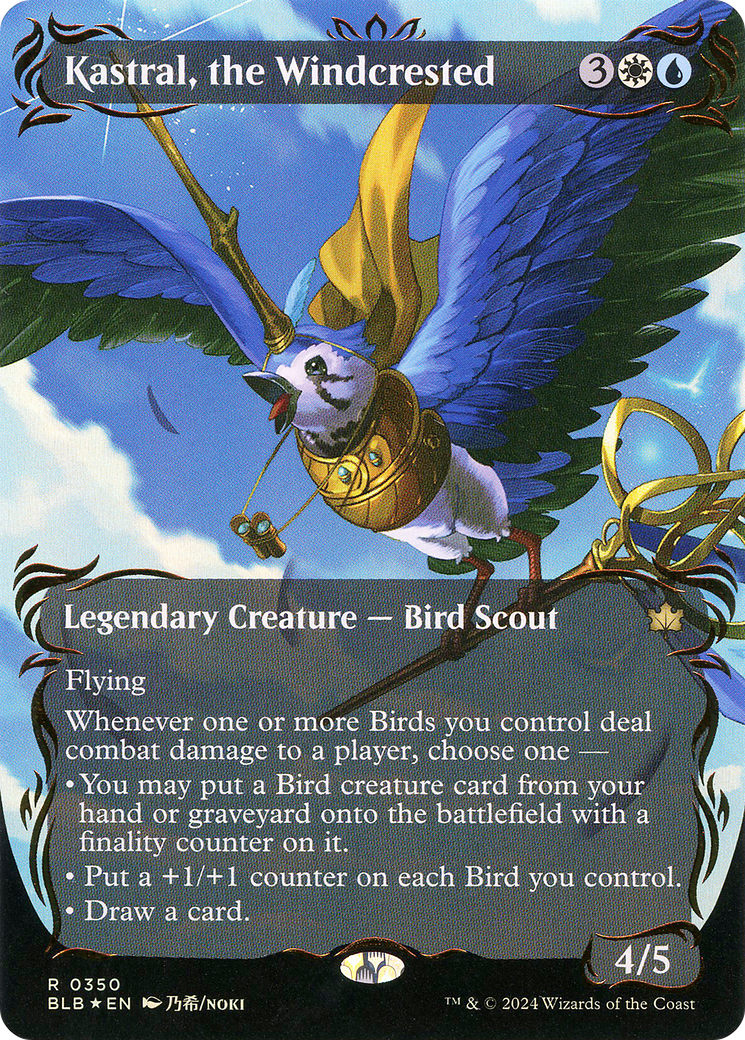 Kastral, the Windcrested (Borderless) (Raised Foil) [Bloomburrow] | Grognard Games