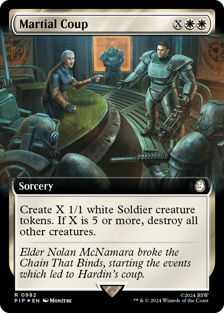 Martial Coup (Extended Art) (Surge Foil) [Fallout] | Grognard Games