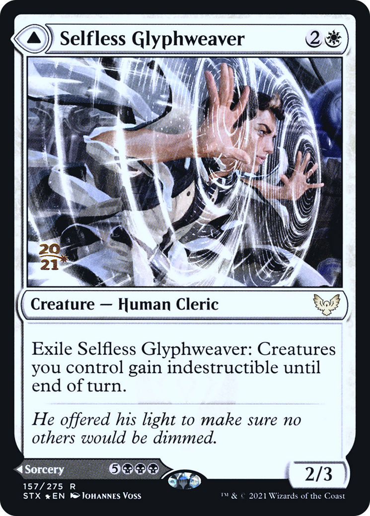 Selfless Glyphweaver // Deadly Vanity [Strixhaven: School of Mages Prerelease Promos] | Grognard Games