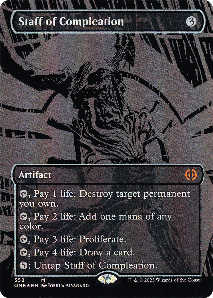 Staff of Compleation (Oil Slick Raised Foil) [Phyrexia: All Will Be One] | Grognard Games