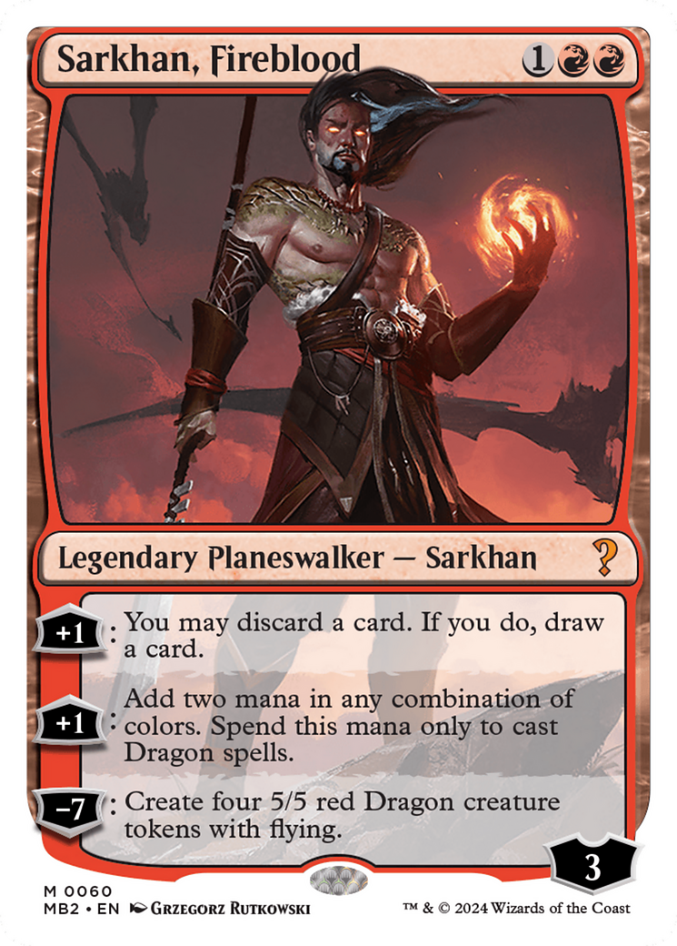 Sarkhan, Fireblood (White Border) [Mystery Booster 2] | Grognard Games