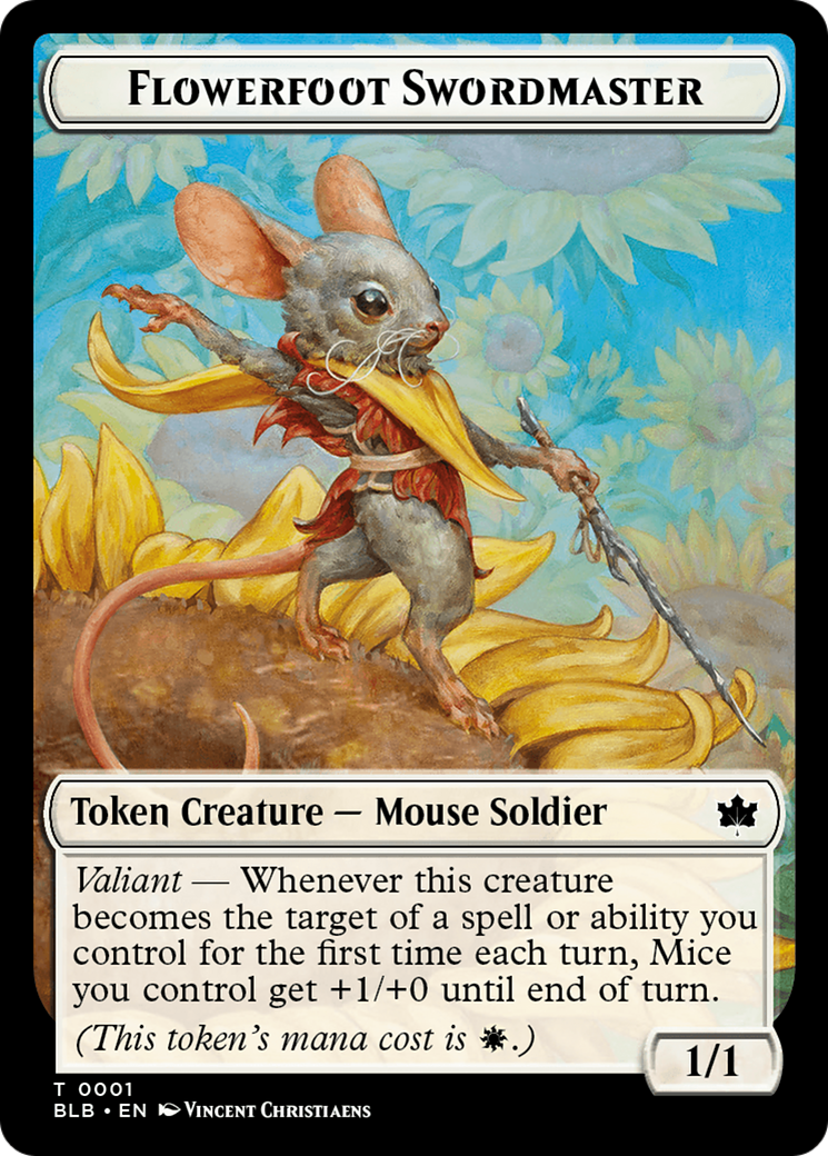 Flowerfoot Swordmaster (BLB-001) - Bloomburrow Tokens | Grognard Games