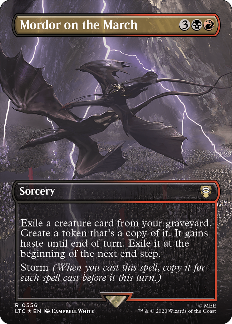 Mordor on the March (Borderless) (Surge Foil) [The Lord of the Rings: Tales of Middle-Earth Commander] | Grognard Games