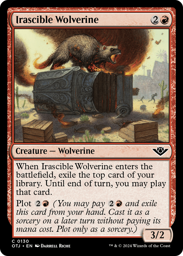 Irascible Wolverine (OTJ-130) - Outlaws of Thunder Junction Foil | Grognard Games