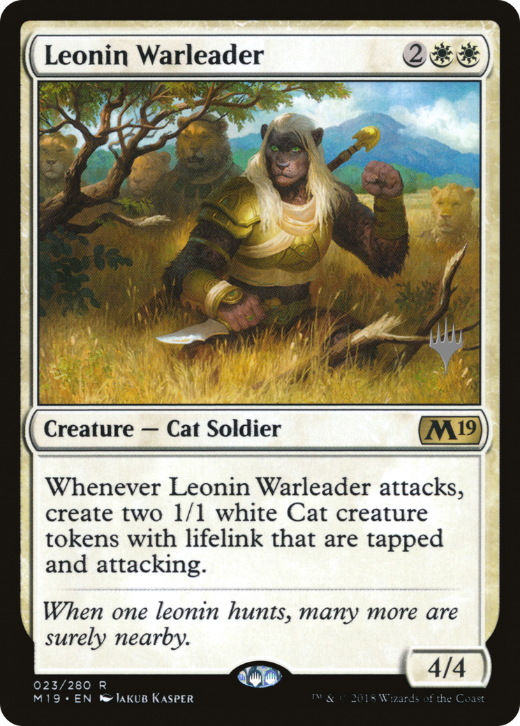 Leonin Warleader (Promo Pack) [Core Set 2019 Promos] | Grognard Games