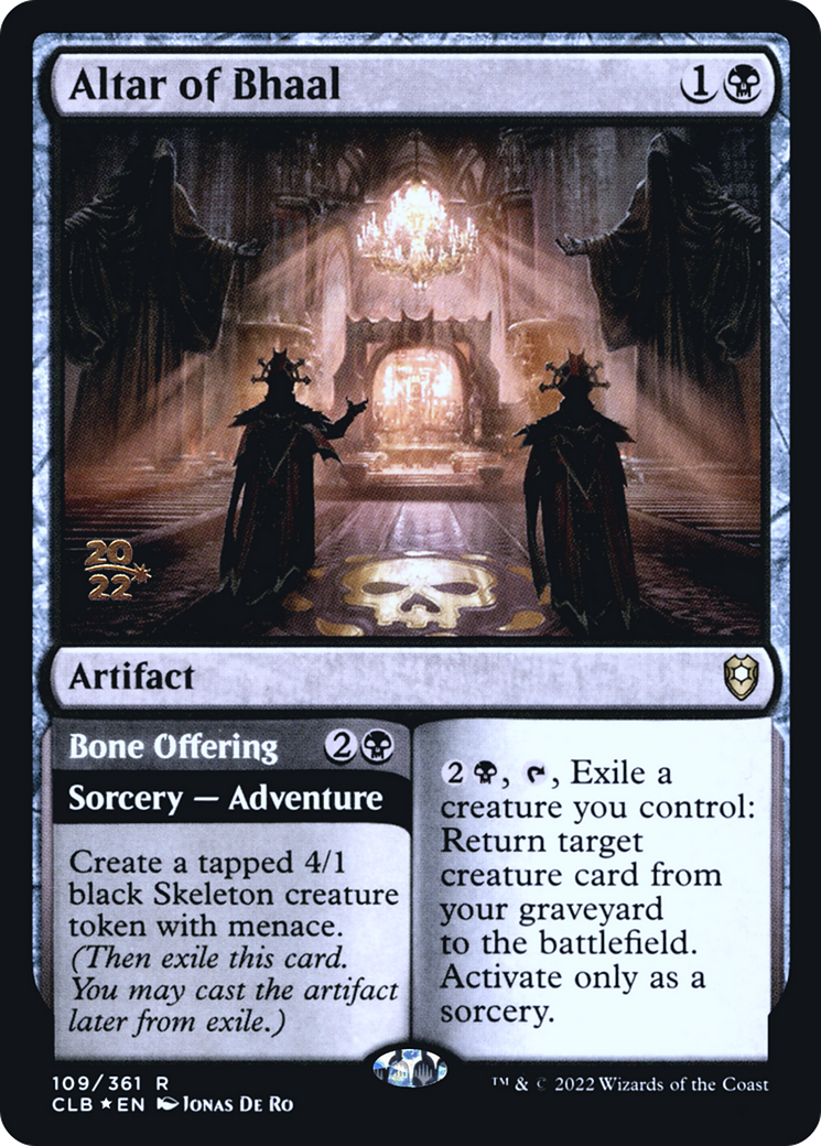 Altar of Bhaal // Bone Offering [Commander Legends: Battle for Baldur's Gate Prerelease Promos] | Grognard Games