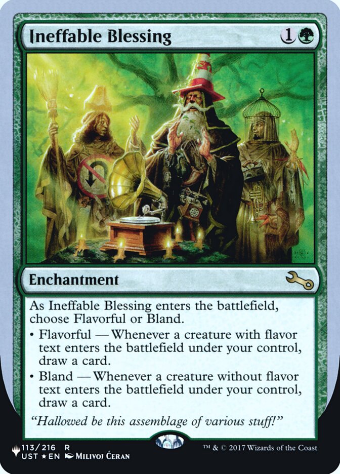 Ineffable Blessing (Flavorful) (Unfinity Foil Edition) [The List] | Grognard Games