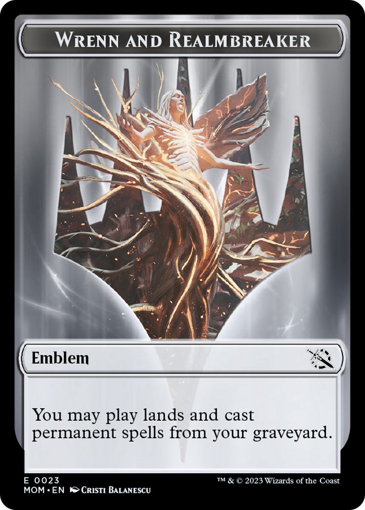 Wrenn and Realmbreaker Emblem [March of the Machine Tokens] | Grognard Games