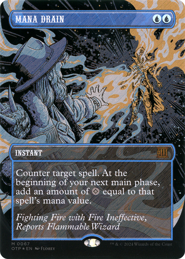 Mana Drain (Textured Foil) [Outlaws of Thunder Junction: Breaking News] | Grognard Games